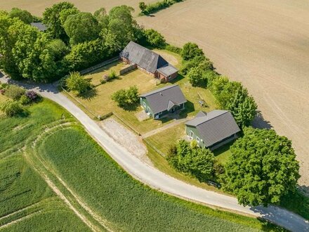 In 5 Minuten zum Strand: Ensemble mit historischer Bauernkate und 2 Ferienhäuser im Schwedenstil