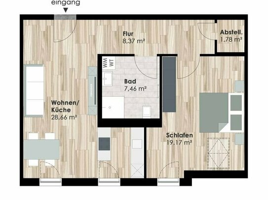 Zentrale 2-Zimmer Wohnung in Eschwege