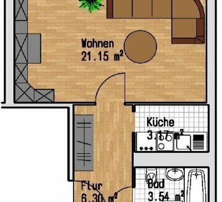 1-Raum-Wohnung in Lößnig am Silbersee