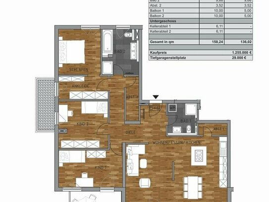 NEUBAU +++ Wohnen auf einer Ebene: Großzügige 4-Zi-Obergeschoss-Wohnung