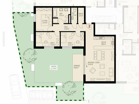 Neubau: 4-Zimmer Erdgeschoss mit Garten im Kanderhof, Binzen Nr.2 - RESERVIERT