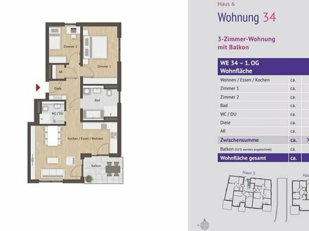 AKTION NEU: 545.000€ statt ALT: 645.000€ | 3-Zimmer-Wohnung mit Balkon oder Terrasse