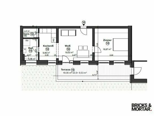 Energetisch Sanierte 2 Zimmerwohnung im Souterrain