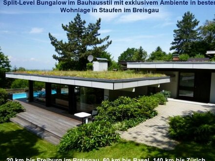 Für Zwei am Puls der Zeit - Kein Haus für Jedermann: Bauhaus-Bungalow in Top-Lage in Staufen im Breisgau