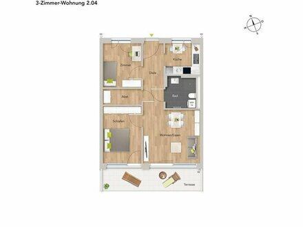 Moderne und altersgerechte 3-Zi-Ergeschosswohnung - WE204