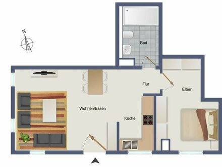 Moderne, gemütliche Erdgeschosswohnung in Unterensingen