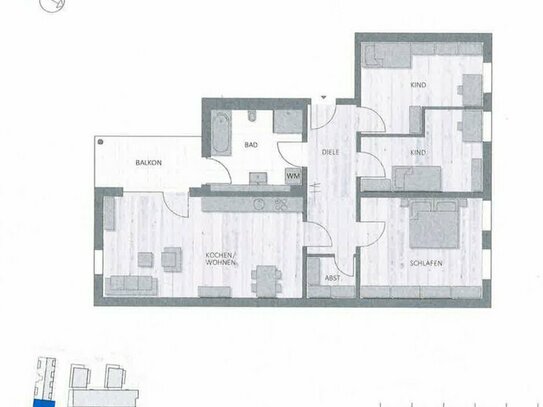 Passend für Familien: Helle 4-Zimmer-Wohnung mit Balkon und Abstellkammer