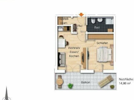 Neubau! 2-Zimmer-Balkonwohnung mit gehobener Ausstattung! KFW40 PLUS