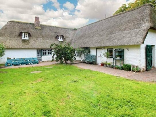 Uriges Flair: Reetdach-Idyll mit großem Garten, ELW und Nebenhaus in Holm