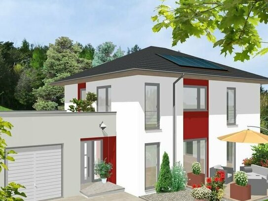 Moderne Stadtvilla mit Garage inkl. Grundstück - Blick ins Grüne garantiert