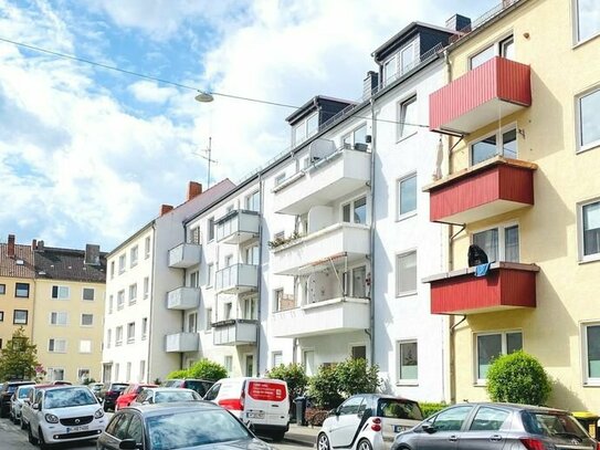 Nähe Lister Meile: 2-Zimmer-ETW mit Balkon, Oststadt/List/Weißekreuzplatz, Gartenmitbenutzung, Einbauküche. Gepflegt.