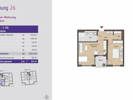 Neubau in ruhiger Lage | 2-Zimmer-Wohnung mit Balkon oder Terrasse