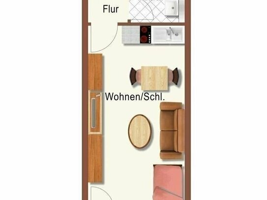 Vermietetes 1-Zi-Apartment mit schönem Balkon in Nürnberg-Höfen
