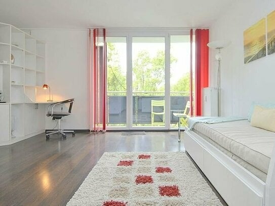 Schickes möbliertes 1-Zimmer Apartment mit Balkon und Internet in Wiesbaden Südost