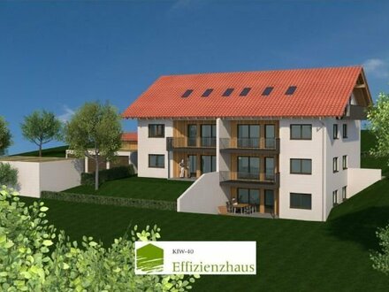 * Neubauprojekt in Drachselsried * Traumhafte 3-Zimmer-ETW, KfW40 mit Balkon, Garten und Garage