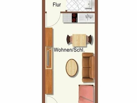 Vermietetes 1-Zi-Apartment mit schönem Balkon in Nürnberg-Höfen