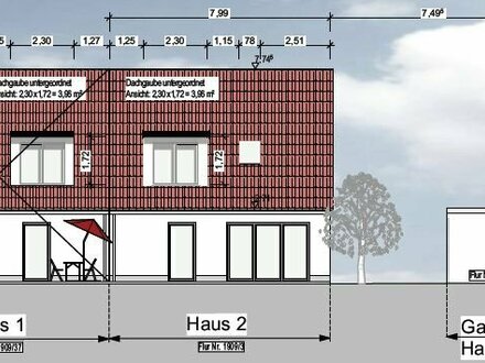 Grundstück mit Baugenehmigung für DHH in der Schafweidsiedlung in Augsburg-Göggingen