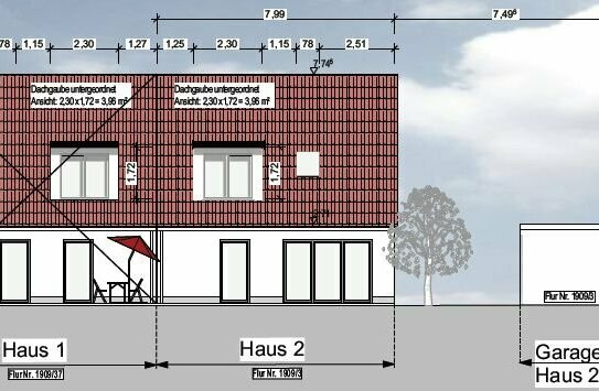 Grundstück mit Baugenehmigung für DHH in der Schafweidsiedlung in Augsburg-Göggingen