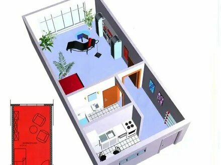 Gemütliche helle 1-Zimmer-Wohnung mit Einbauküche