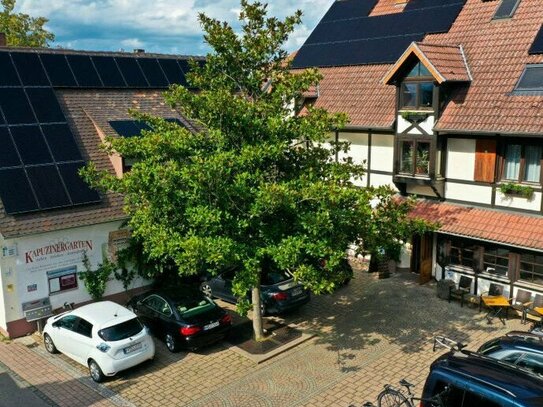 Hotel mit 43 Zimmern, Gastronomiefläche und Ausblick über Breisach-Kaiserstuhl-Tuniberg-Schwarzwald