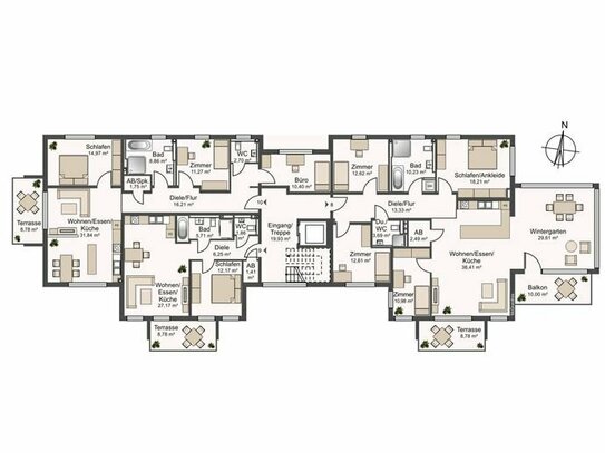 Premiumwohnung mit Wintergarten Wohnung Nr. 8 im 2. OG