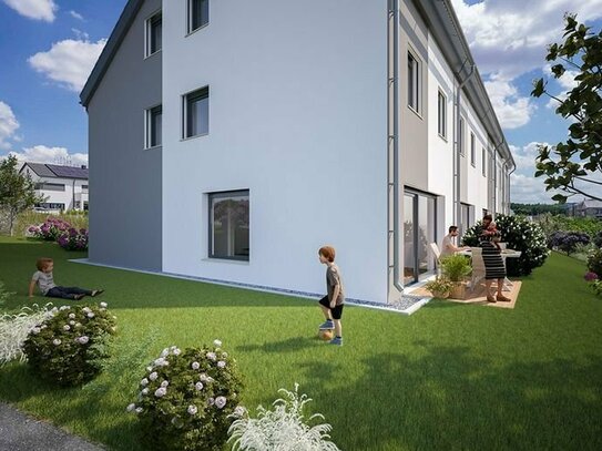 A+ Neubau-Niedrigenergiehäuser: Ensemble mit fünf Häusern in Massivbauweise