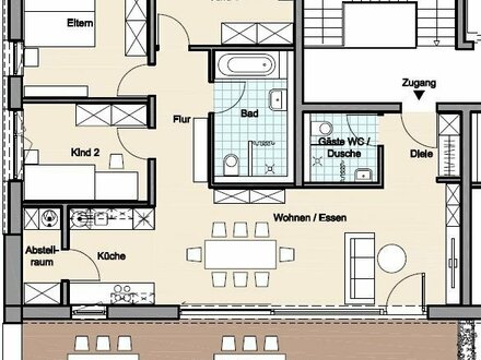 Erstbezug! Penthouse! 4-Zi.-Neubau-Wohnung mit 2 Bädern, großem Balkon & KfW55 EE im Herzen von Kehl