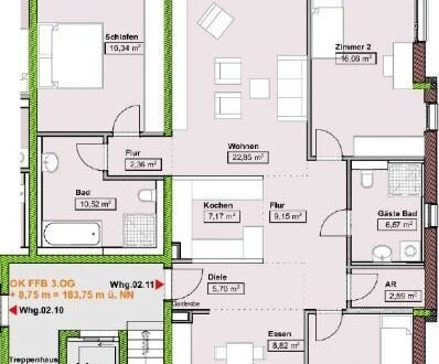 130 m², 4 Zimmer, zentrumsnah und mit Blick ins Grüne- Wohnen am Bädleweg