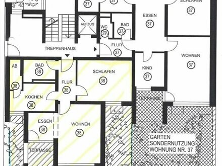 sonnige 2 Zimmer Wohnung mit großem Gartenanteil