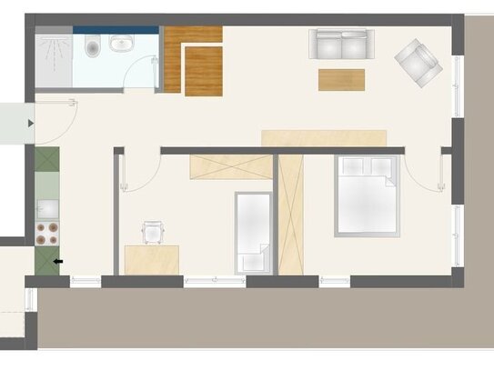 Moderne 3-Zimmer-Dachterrassenwohnung (Flachdach) in Kinzig-Nähe, Tiefgarage, barrierefrei