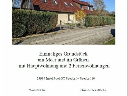 Einmaliges Grundstück am Meer und in mit Haupt- und 2 Ferienwohnungen - Nutzung als Pferdehof möglich