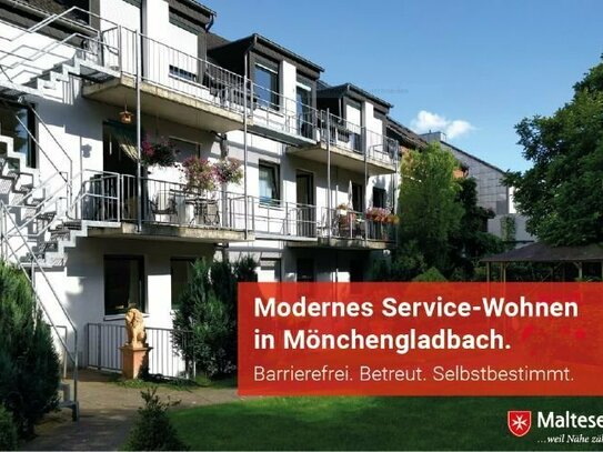 Barrierefreies, selbstbestimmtes Service-Wohnen in 1-Raum-Appartement mit Pantryküche und Balkon in Mönchengladbach