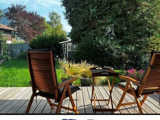 Großzügige, sonnige Maisonette Gartenwohnung Bergblick von Chiemsee Villa Immobilien