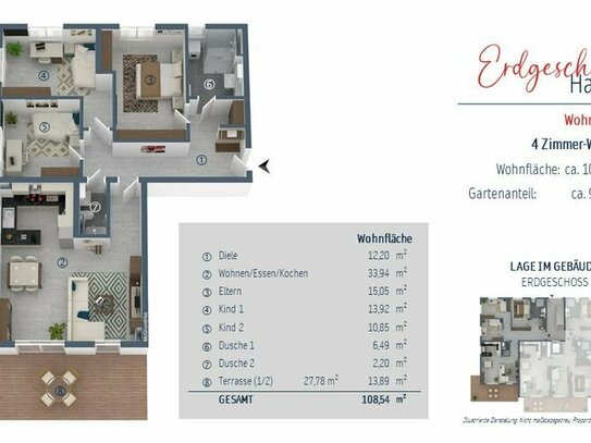 Schöne 4-Zimmer-Gartenwohnung mit Südwestausrichtung