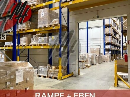 NÄHE BAB - RAMPE + EBEN - Lager (2.500 m²) & optional Freilager (2.200 m²) zu vermieten
