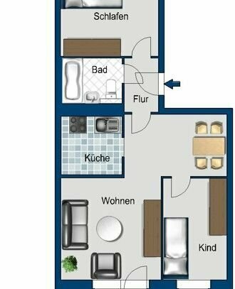 Ihr neues Zuhause: günstig geschnittene 3-Zimmer-Wohnung