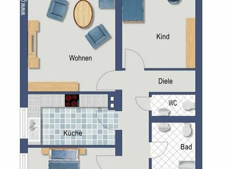 sehr gepflegte und sanierte Wohnung mit Balkon - provisionsfrei