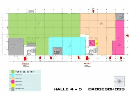 HALLE für PRODUKTION / LAGER ca.974m²- Stellplätze vorhanden!!