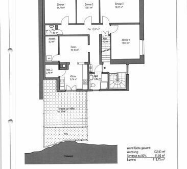 Helle 5 Zimmer - Wohnung mit Terrasse in Laufenburg / Baden