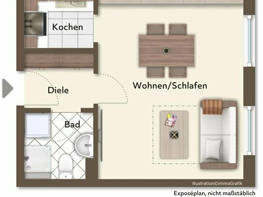 Gemütliches 1-Zimmer-Apartment in guter Stadtlage von Deggendorf / Nähe Schulzentrum