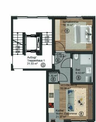 2 Zimmer Neubau Wohnung W.08 u.W.14 identisch