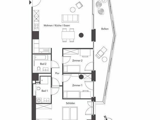 Wohnen mit Parkblick: 4-Zimmer-Loft-Apartment - 41