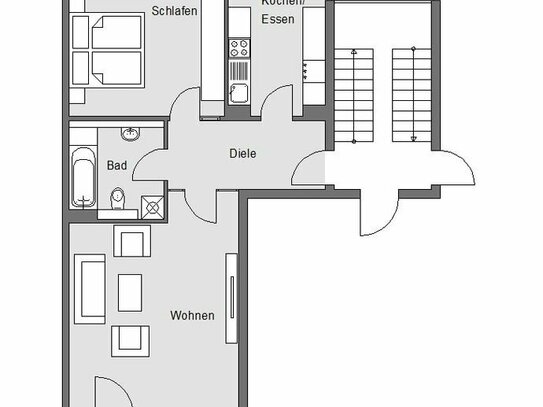 geräumige 2-Raum-Wohnung mit Balkon, Innenstadtlage Gotha