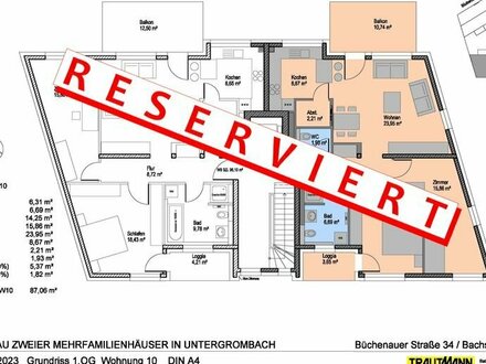 RESERVIERT - DIE ZINSEN SINKEN!! KFW55 - Neubau in Untergrombach mit großem Balkon und Loggia