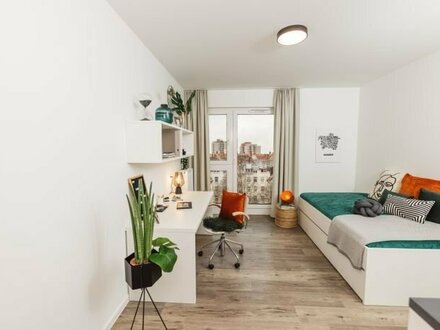 Möblierte 1-Zimmer-Wohnung in Neubauhochhaus