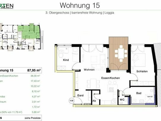 NEU | 3-Zimmer-Wohnung im 3.OG im Projekt STADTGARTEN in zentraler Bamberger Lage