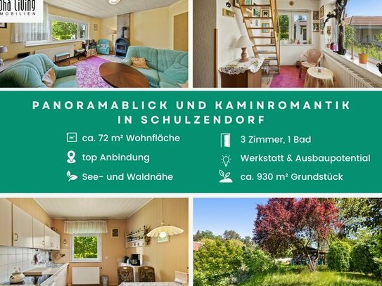 Panoramablick & Kaminromantik: Einfamilienhaus mit idyllischem Garten in Schulzendorf
