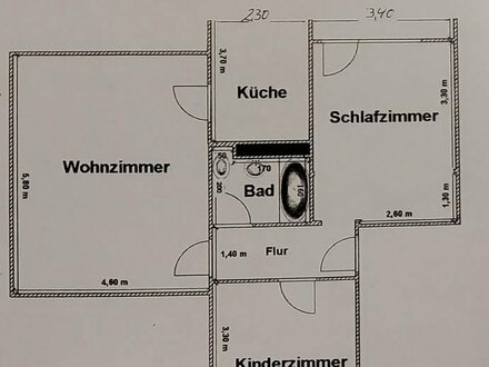 helle 3 Zimmer Wohnung 410€ kalt