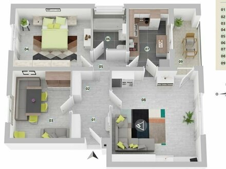 Sehr gut geschnittene u. helle 3 Zimmer Wohnung mit Loggia in sehr guter Lage