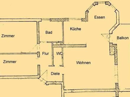 IM ALLEINAUFTRAG!! Bad Soden/Ts., Großzügige, aber renovierungesbedürftige 3 Zimmer-Eigentumswohnung mit großem Balkon.